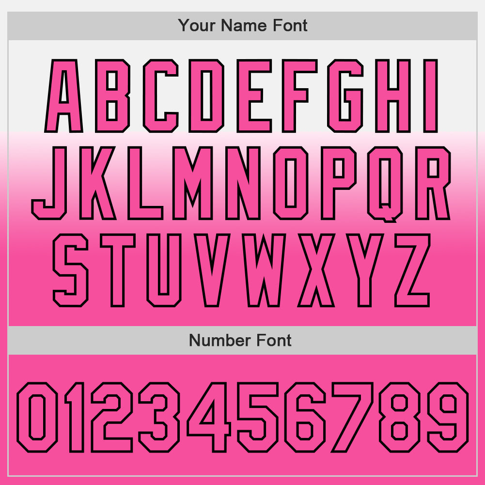 Custom White Pink-Black Authentic Fade Fashion Baseball Jersey