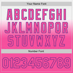 Custom White Pink-Purple Authentic Fade Fashion Baseball Jersey