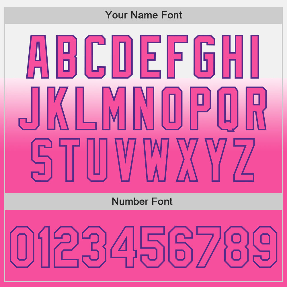 Custom White Pink-Purple Authentic Fade Fashion Baseball Jersey