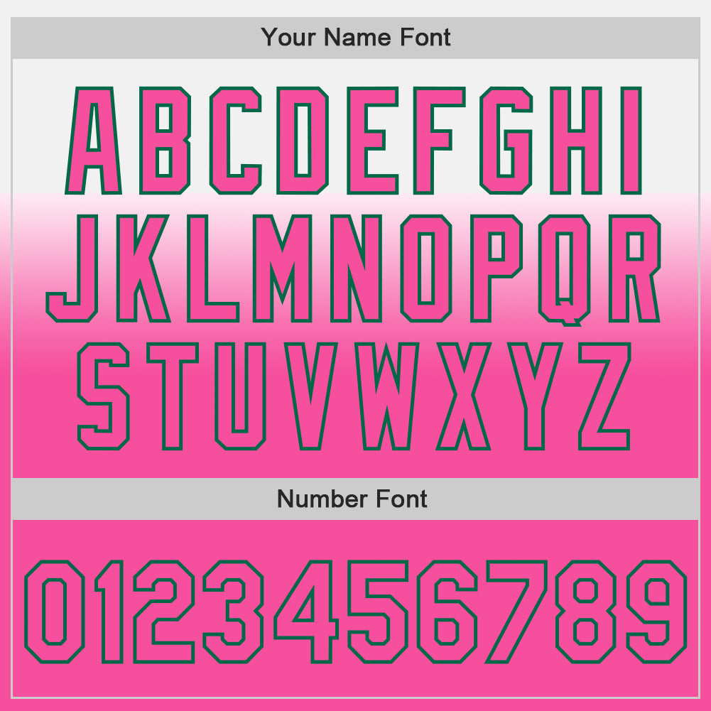 Custom White Pink-Kelly Green Authentic Fade Fashion Baseball Jersey