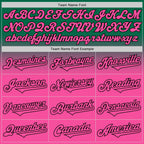 Custom Kelly Green Pink-Black Authentic Fade Fashion Baseball Jersey