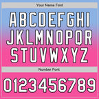 Custom Light Blue White Pink-Black Authentic Fade Fashion Baseball Jersey