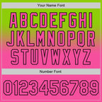 Custom Neon Green Pink-Black Authentic Fade Fashion Baseball Jersey