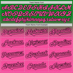 Custom Grass Green Pink-Black Authentic Fade Fashion Baseball Jersey