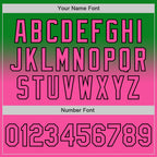 Custom Grass Green Pink-Black Authentic Fade Fashion Baseball Jersey