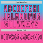 Custom Sky Blue Pink-Black Authentic Fade Fashion Baseball Jersey