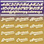 Custom Purple White-Old Gold Authentic Fade Fashion Baseball Jersey
