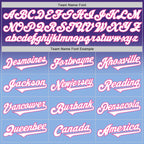 Custom Purple White Light Blue-Pink Authentic Fade Fashion Baseball Jersey