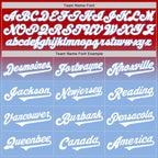 Custom Red White-Light Blue Authentic Fade Fashion Baseball Jersey