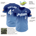 Custom Royal White-Light Blue Authentic Fade Fashion Baseball Jersey