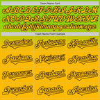 Custom Neon Green Gold-Black Authentic Fade Fashion Baseball Jersey