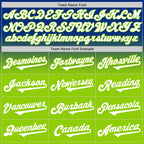 Custom Royal White-Neon Green Authentic Fade Fashion Baseball Jersey
