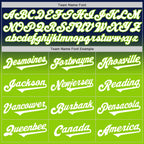 Custom Navy White-Neon Green Authentic Fade Fashion Baseball Jersey
