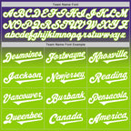 Custom Purple White-Neon Green Authentic Fade Fashion Baseball Jersey