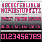 Custom White Pink-Black Authentic Fade Fashion Football Jersey