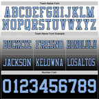 Custom White Light Blue-Black Authentic Fade Fashion Football Jersey