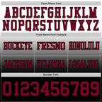 Custom White Maroon-Black Authentic Fade Fashion Football Jersey