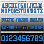 Custom White Powder Blue-Black Authentic Fade Fashion Football Jersey