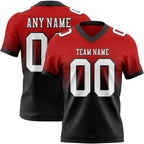Custom Red White-Black Authentic Fade Fashion Football Jersey