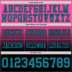 Custom Pink Teal-Black Authentic Fade Fashion Football Jersey