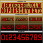 Custom Old Gold Red-Black Authentic Fade Fashion Football Jersey