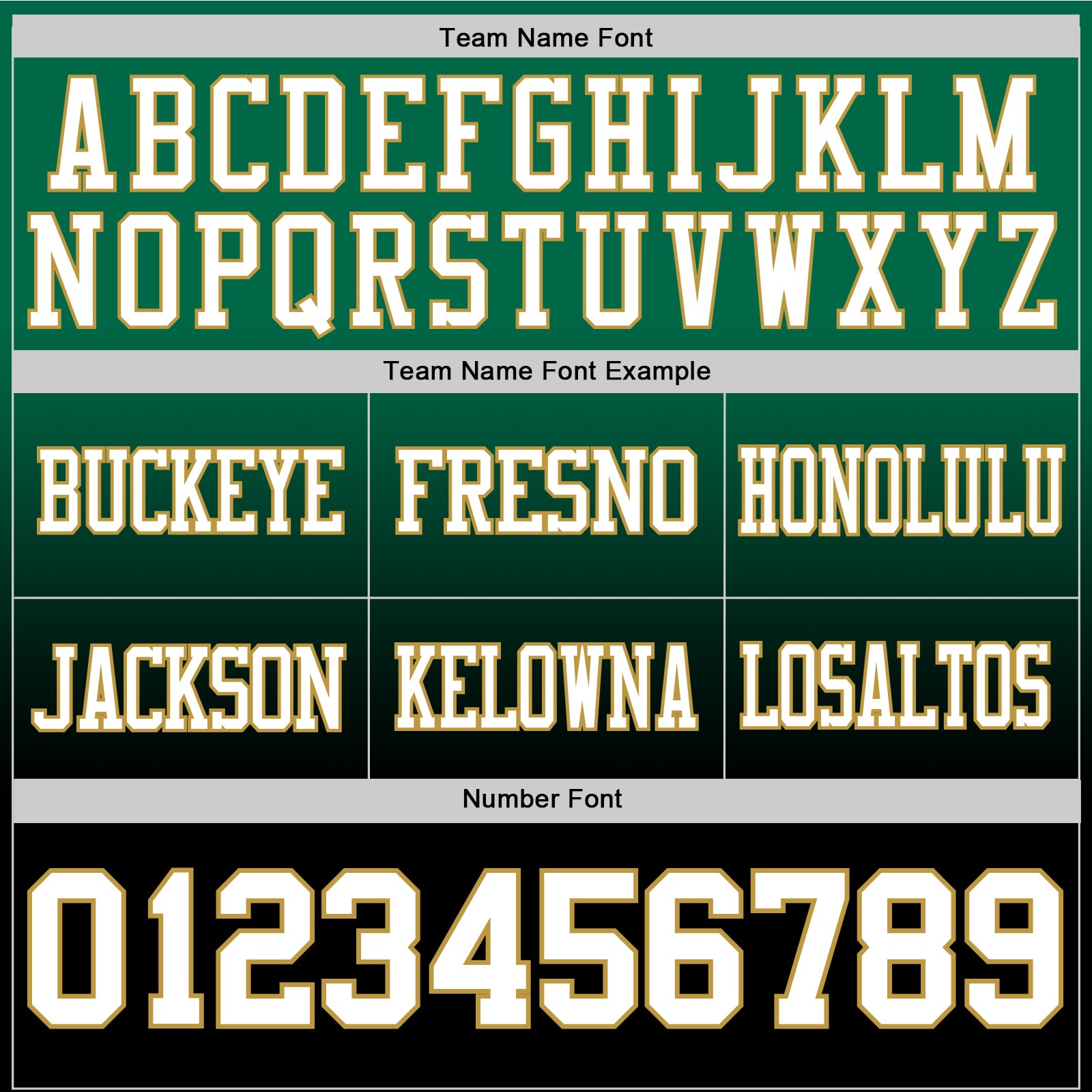 Custom Kelly Green White Black-Old Gold Authentic Fade Fashion Football Jersey