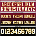 Custom Maroon White Black-Gold Authentic Fade Fashion Football Jersey