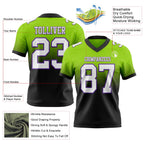 Custom Neon Green White Black-Purple Authentic Fade Fashion Football Jersey
