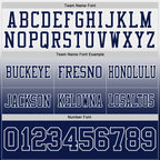 Custom White Navy Authentic Fade Fashion Football Jersey