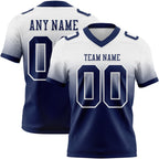 Custom White Navy Authentic Fade Fashion Football Jersey