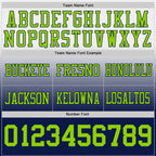 Custom White Neon Green-Navy Authentic Fade Fashion Football Jersey