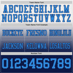 Custom White Powder Blue-Navy Authentic Fade Fashion Football Jersey