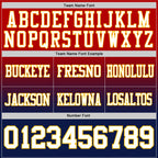 Custom Red White Navy-Gold Authentic Fade Fashion Football Jersey