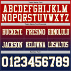 Custom Red White Navy-Old Gold Authentic Fade Fashion Football Jersey