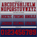 Custom Gray Red-Navy Authentic Fade Fashion Football Jersey