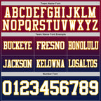 Custom Maroon White Navy-Gold Authentic Fade Fashion Football Jersey