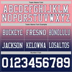 Custom Medium Pink White-Navy Authentic Fade Fashion Football Jersey