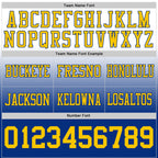 Custom White Yellow-Royal Authentic Fade Fashion Football Jersey