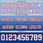 Custom Light Blue White Royal-Red Authentic Fade Fashion Football Jersey
