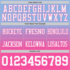 Custom Light Blue White-Pink Authentic Fade Fashion Football Jersey