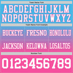 Custom Sky Blue White-Pink Authentic Fade Fashion Football Jersey