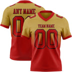 Custom Old Gold White-Black Authentic Fade Fashion Football Jersey
