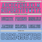 Custom Pink Light Blue-Black Authentic Fade Fashion Football Jersey