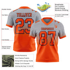 Custom Gray Orange-Navy Authentic Fade Fashion Football Jersey