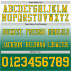 Custom White Gold-Kelly Green Authentic Fade Fashion Football Jersey