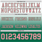 Custom White Medium Pink-Kelly Green Authentic Fade Fashion Football Jersey
