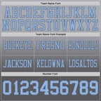 Custom Gray Light Blue-Steel Gray Authentic Fade Fashion Football Jersey