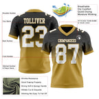 Custom Black White-Old Gold Authentic Fade Fashion Football Jersey
