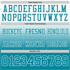 Custom White Teal Authentic Fade Fashion Football Jersey