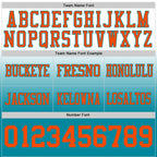 Custom White Orange-Teal Authentic Fade Fashion Football Jersey